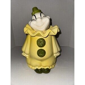 Vintage Metlox Yellow Clown Cookie Jar PoppyTrail California